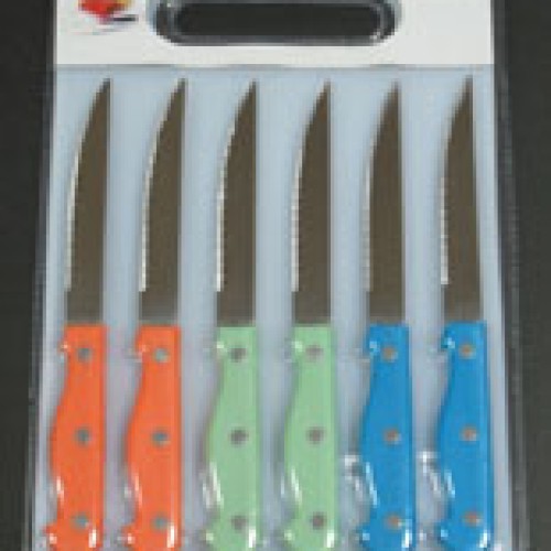 6pcs steak knife with plastic board